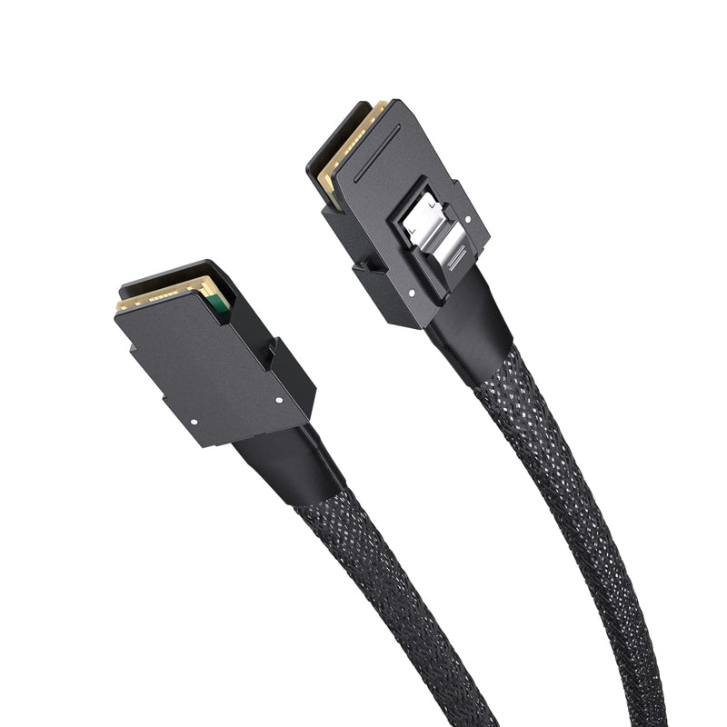 H!Fiber.com 2 Pack Internal Mini SAS SFF-8087 to SFF-8087 Cable,0.5m Internal Mini SAS to Mini SAS Cable, 36Pin, 6Gbps, 100 Ohms, for Servers, RAID, SAS/SATA HBA, DAS, 0.5 Meter (1.6ft) 0.5m(1.6ft)