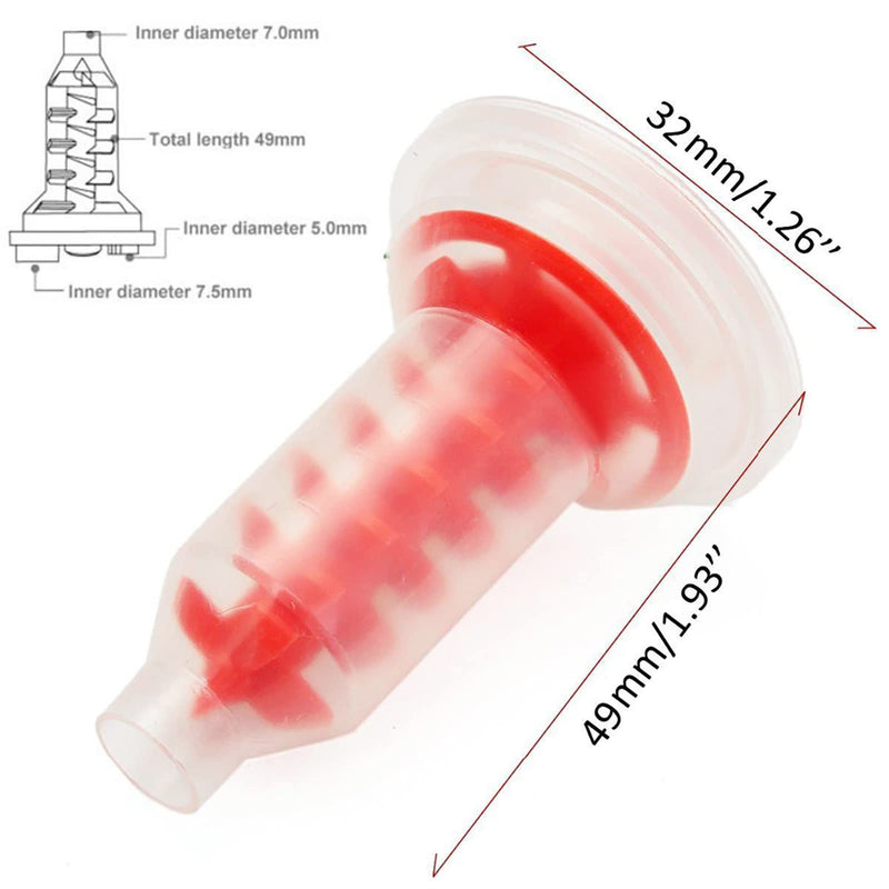 [AUSTRALIA] - Dental Impression Mixing Tips, YOUYA DENTAL 50pcs Dental Intra Oral Tips for Dentistry Materials Mixing Tube Disposable Silicone Rubber Head Lab Products - Pink Large 50Pcs NT7055-Red 