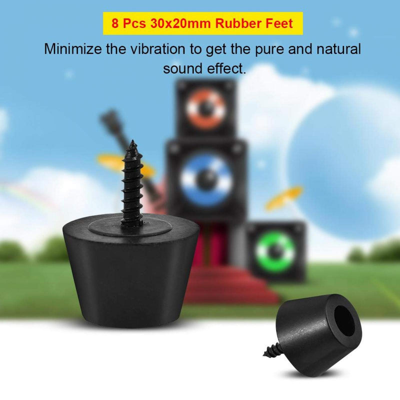 4 Pairs Speaker Rubber Feet Anti-Vibration Base Pad Stand for Speaker Guitar Amplifier w/Screws 30x20mm