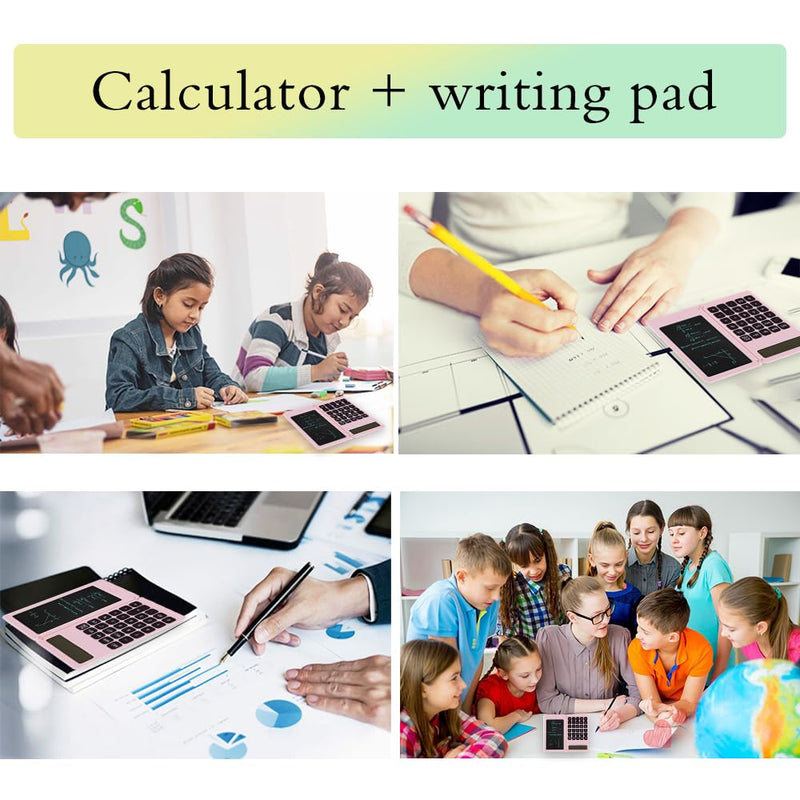 Calculator，Pink Kawaii calculators Desktop with Writing Screen, Large Display, and Quiet Design - Ideal for Students and Office Workers (Pink) pink