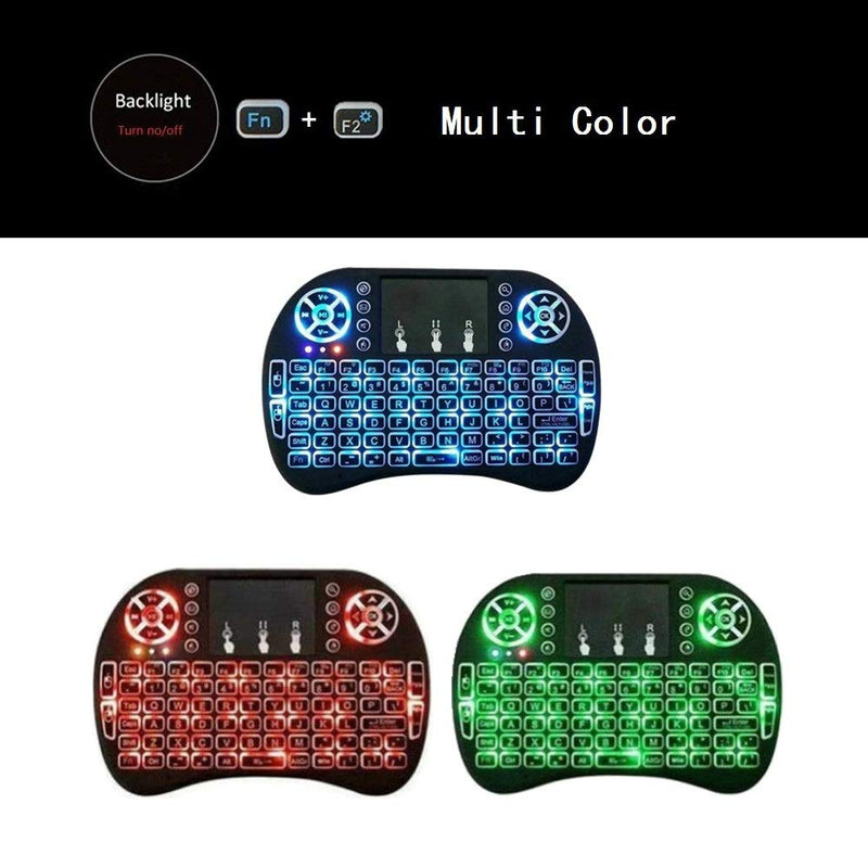 BIFANS 2.4G Mini Wireless Keyboard with Touchpad Mouse, Upgraded Multi Backlit, Portable Wireless Keyboard with USB Receiver Remote Control, Best for Android Smart TV Box HTPC Pad Xbox Windows Mac