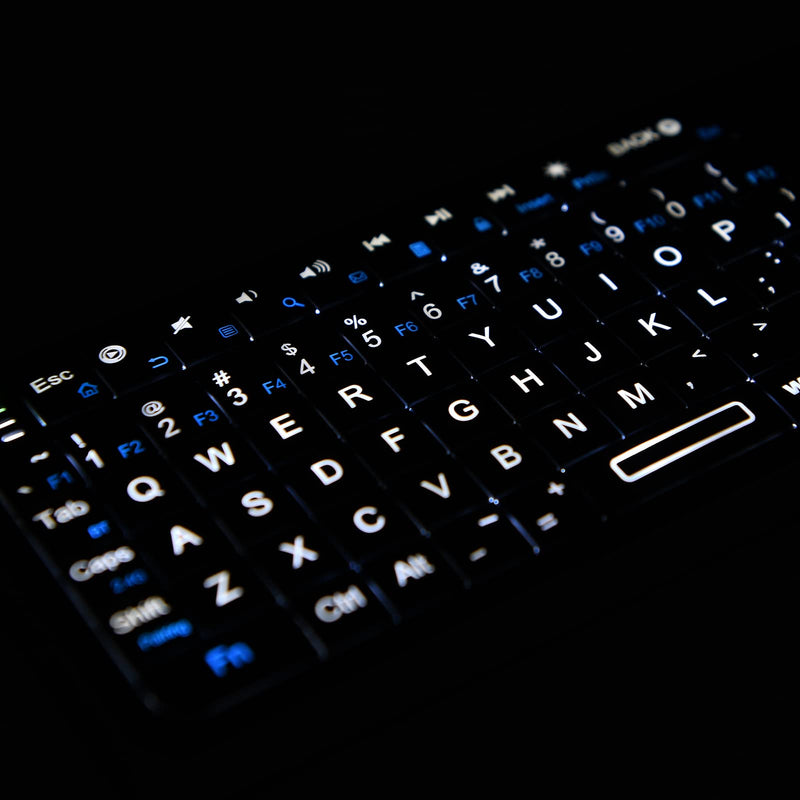 Rii K06 Mini Bluetooth Keyboard,Backlit 2.4GHz Wireless Keyboard with IR Learning, Portable Lightweight with Touchpad Compatible with Android TV Box/Mac/Windows/HTPC/IPTV (2.4G and Bluetooth)