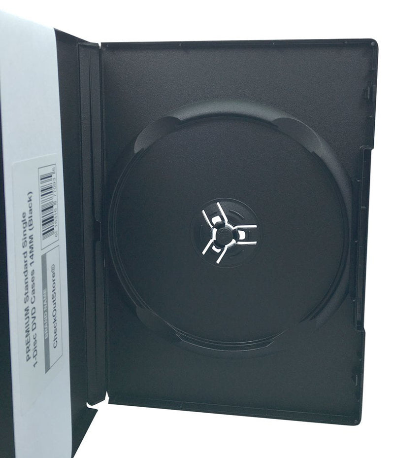 CheckOutStore (6) Premium Standard Single 1-Disc DVD Cases 14mm (Black) 6 Units Black