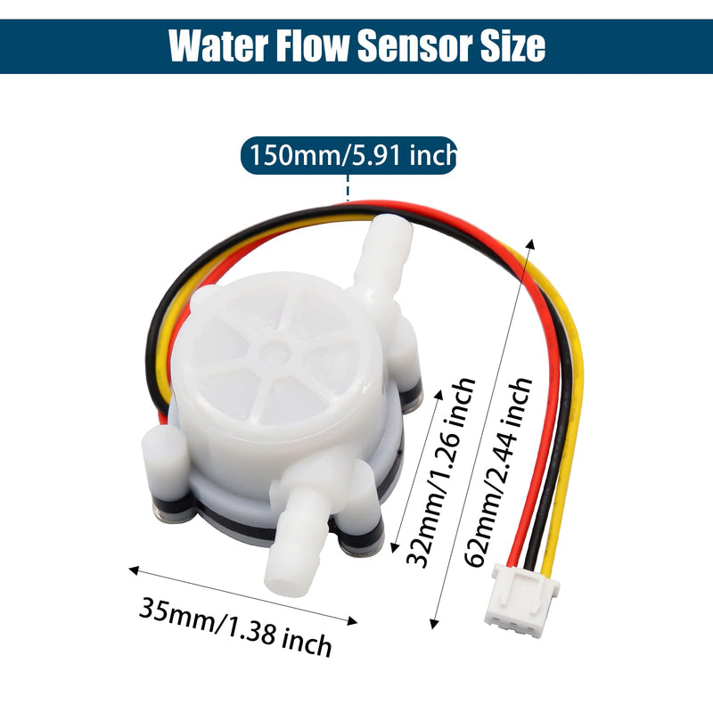 YF-S401 Water Flow Sensor Binghe YF-S401 DC 3.5-24V Hall Sensors 0.5-5L/min Flow Meter YF-S401 Flow Meter for Coffee Machines Suitable for Water Heaters, Card Machines