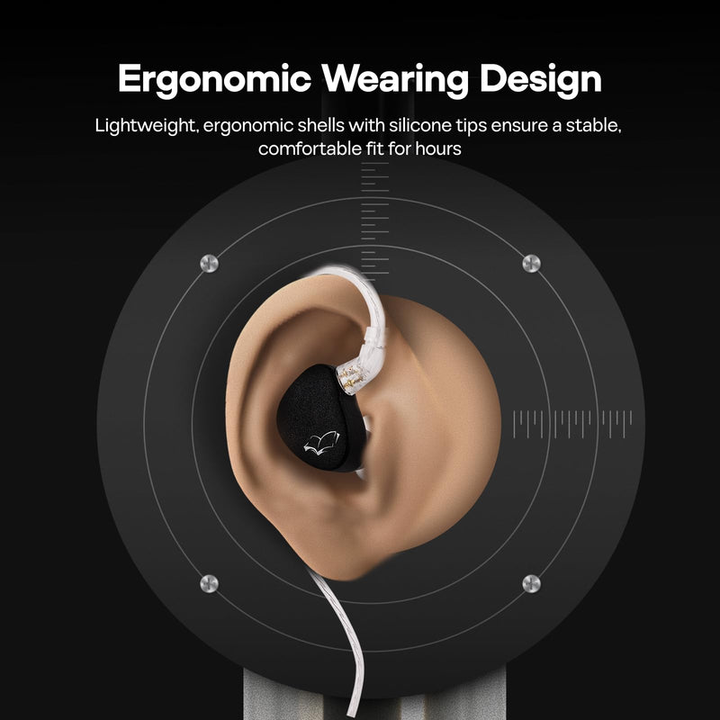 Linsoul WGZBLON SHU in Ear Monitor,Dual Dynamic Driver HiFi IEM Earphones,Professional DAC Chip Wired Earbuds,Zinc Alloy Shell,High-Purity Silver-Plated Cable for Audiophile (4.4mm No Mic, Silver) 4.4mm No Mic