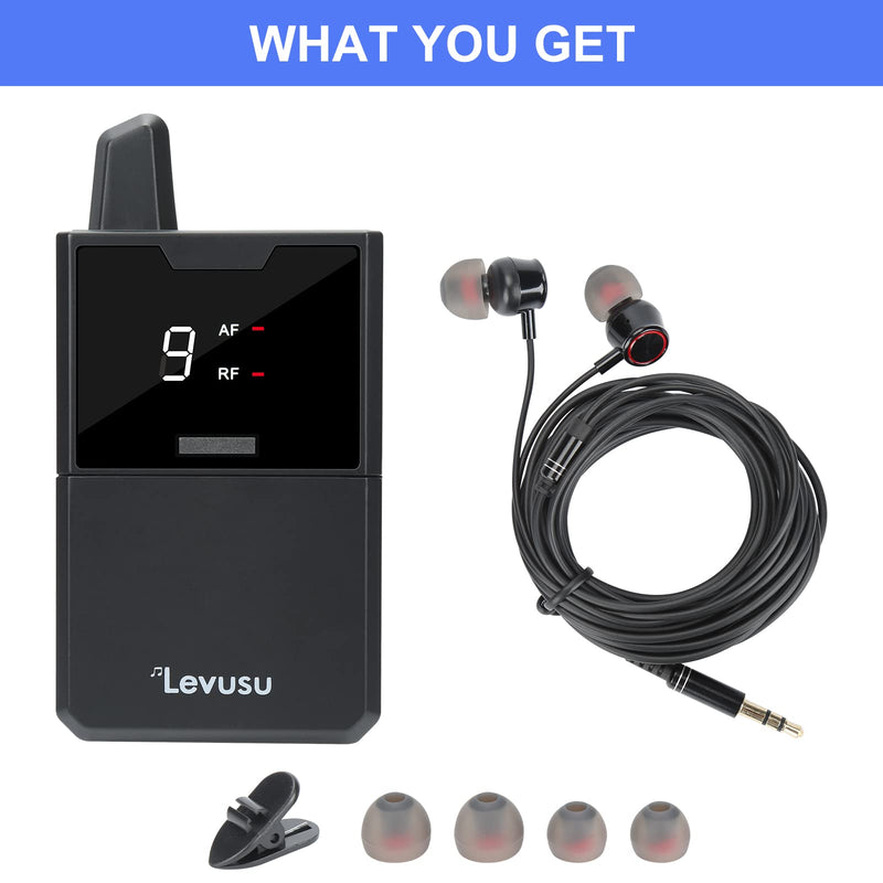 Only Bodypack with Earphone,180Ft, Professional IEM Stereo System Transmitter and Beltpack Receiver for Studio, Band Rehearsal (Incompatible with Mini, Only Bodypack) Single bodypack