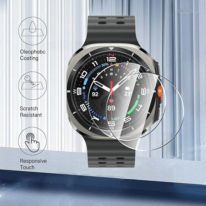 2 Pack Screen Protector for Samsung Galaxy Watch Ultra 47mm (2025) Tempered Glass, Resistant, Hardness Shatterproof, Bubble Free for Samsung Watch 8 Ultra 47mm