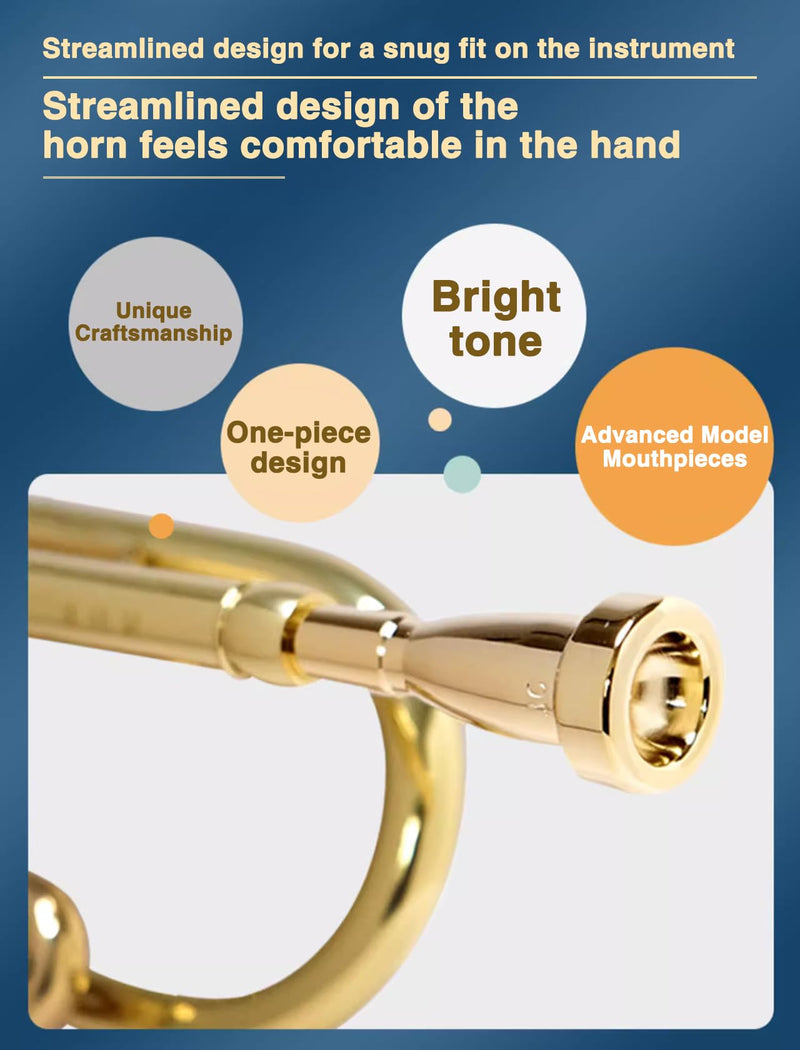 Trumpet Mouthpiece, 1C/1.5C/3C/5C/7C Silver Color Pure Full Copper Silver Plating Trumpet Mouthpiece for Beginners and Professional Players(1.5C) 1.5C