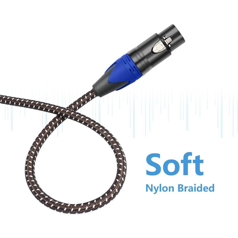 2Pack 1/4" to XLR Cable,Heavy Duty Nylon Braided,Gold Plated Plug,Balanced 1/4" TRS to XLR Female Patch Cable, Quarter Inch 6.35mm to 3pin XLR Female Microphone Cable, for Speaker,Mixer-6.6ft
