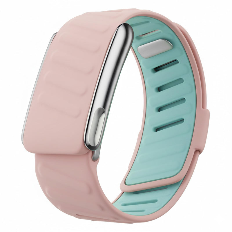 A set of One Rose Golden Accessories Superknit Bands and One Silver Accessories Silicone Band Compatible with WHOOP 5.0, Soft Adjustable Replacement Wristband Strap for with WHOOP 5.0 (Includes 1pcs One Peak + 1pcs MG) 2-Pink