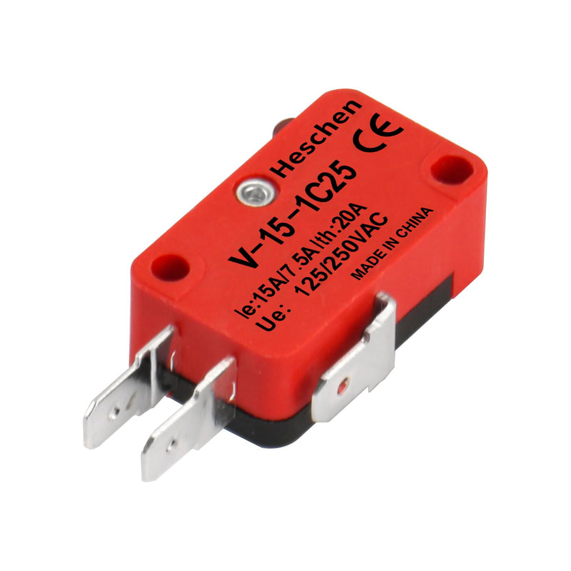 Heschen Micro Switch V-15-1C25 SPDT Button Type 20A 250VAC Pack of 2