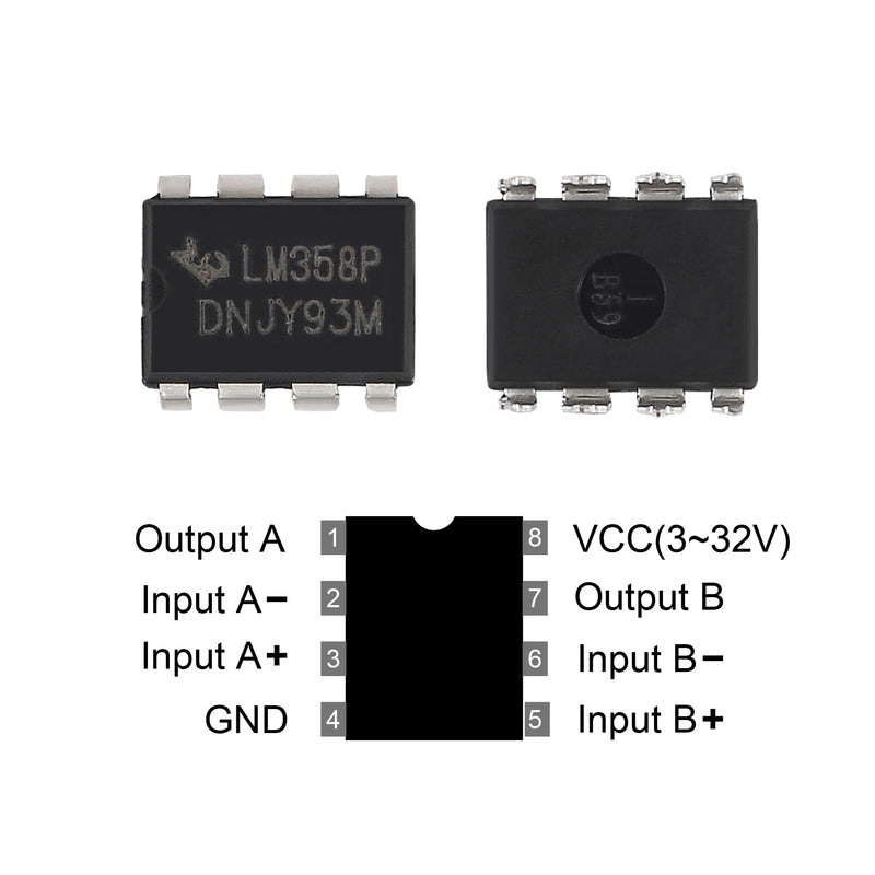 [AUSTRALIA] - Pack of 50 LM358P Operational Amplifier IC Om-Amp DIP-8 with Machined Contact Pins LM358 IC Dual Operational Amplifier Integrated Circuit for Sensor Signal Processing, Signal Processing 