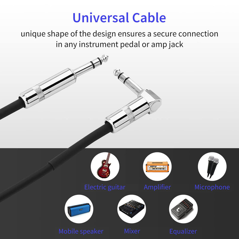 Donner 25ft TRS Cable 1/4” Male Right Angle to 1/4” TRS Male Straight Balanced Stereo Audio Patch Guitar Cable Black Sturdy No Hum 25 Feet Right Angle& Straight-TRS Cable