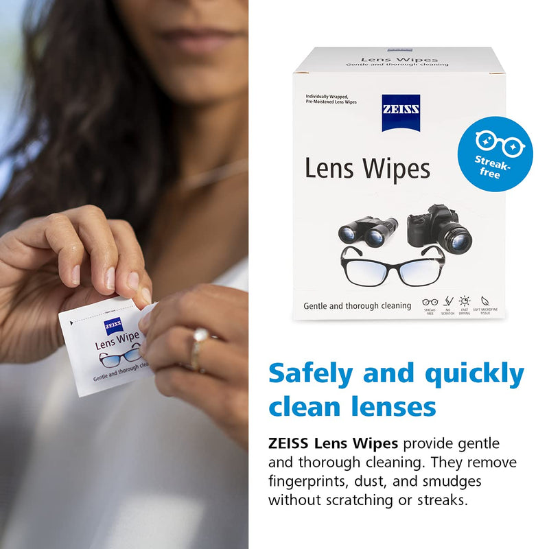 ZEISS Pre-Moistened Lens Cleaning Wipes, 200 Count White 200 Count (Pack of 1)