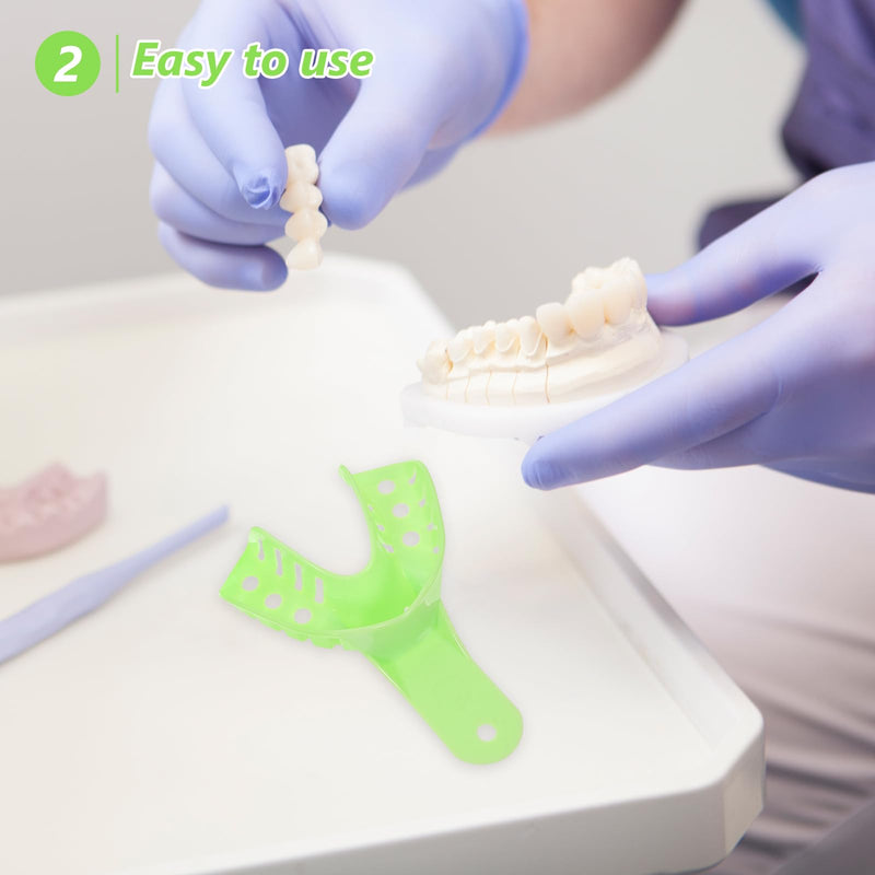 [AUSTRALIA] - Healifty Dental Disposable Trays Impression Spoons Pack of 10 (Light Green) 