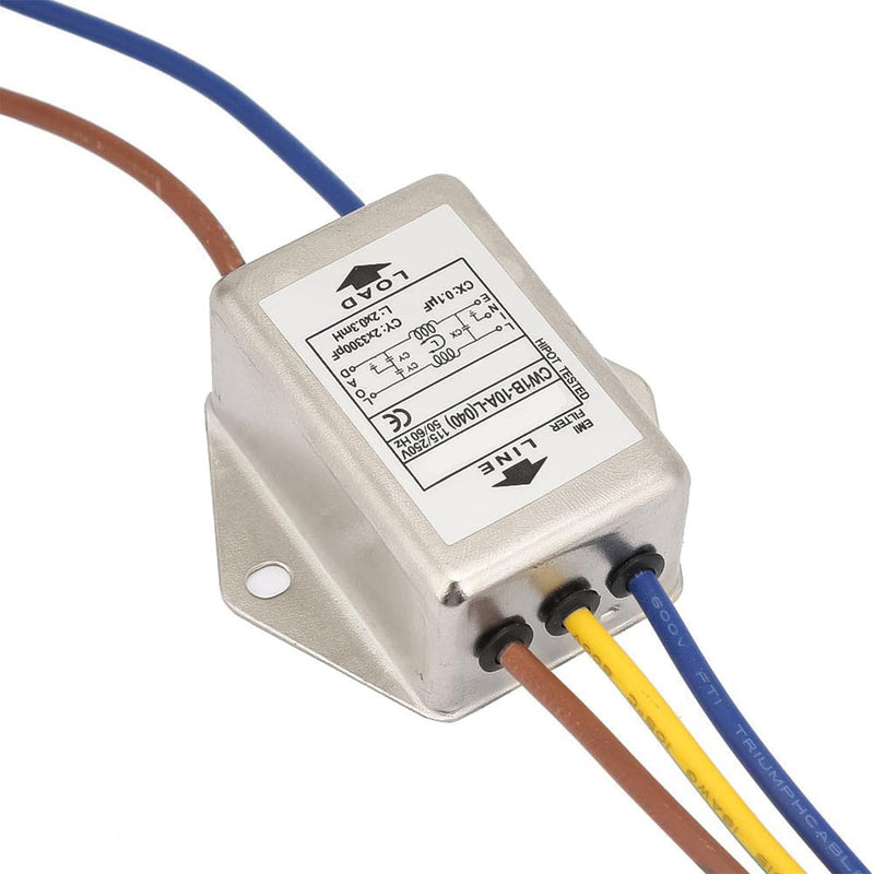 ieron EMI Power Filter 125/250V Electromagnetic Interference Filter CW1B-10A-L (040) Single Phase Filter for Suppression of Impulse Interference