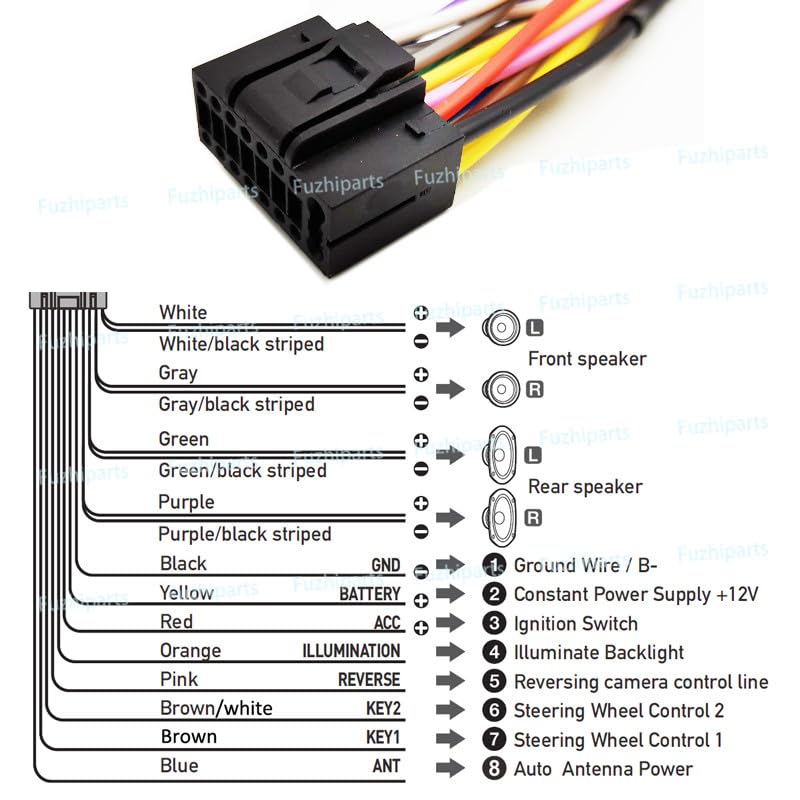 16PIN Car Radio Stereo Power Wiring Cable Harness Wire Compatible for Honda Civic CRV 2.4 2012-2013 Retrofit Adapter for 12~13 CRV 2.4