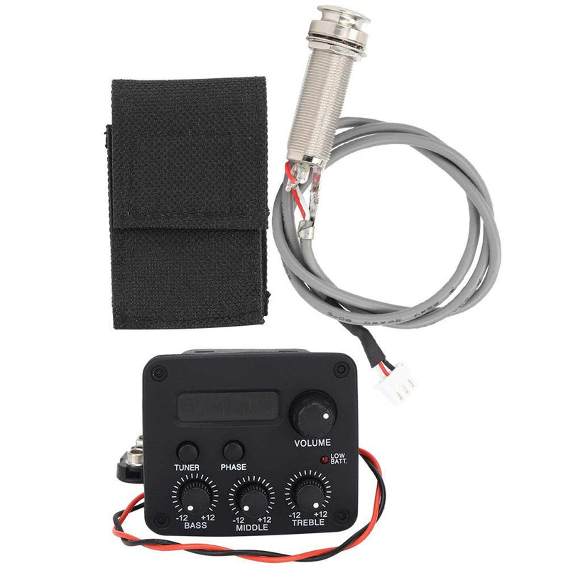 3 Band EQ Pre-Amp Equalizer Pickup,Guitar EQ Equalizer Piezo Pickup System with LCD Screen Display for Guitar Accessory