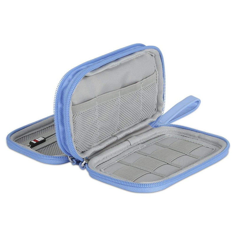 BUBM External Hard Drive Portable Carrying Case,EVA Waterproof Travel Bag Compatible with 2.5 inch Western Digital|Toshiba|Seagate|LaCie|HGST Hard Drive with 6 SD Card Slots ,5.9 3.9 2.0 inch,Blue Blue