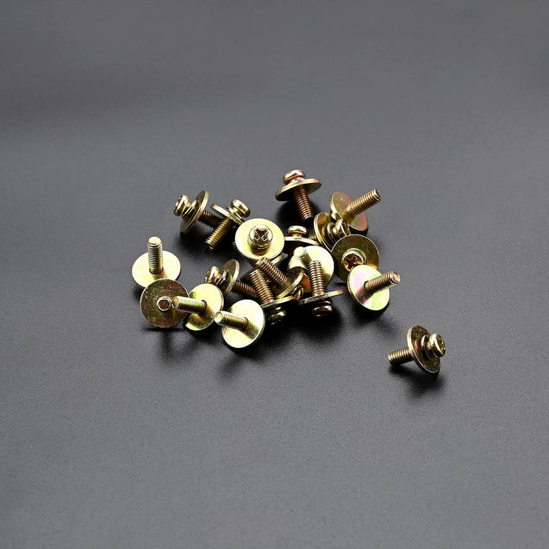 Alnicov 20pcs Metal Drum Set Lug Claw Hook Mount Screws With Washer for Snare/Tom/Bass Drum Lugs