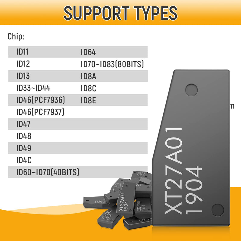 Xhorse Super Chip, VVDI Super Transponder Chip, XT27A01 XT27A66 Transponder for ID46/40/43/4D/8C/8A/T3/47(Pack of 10)