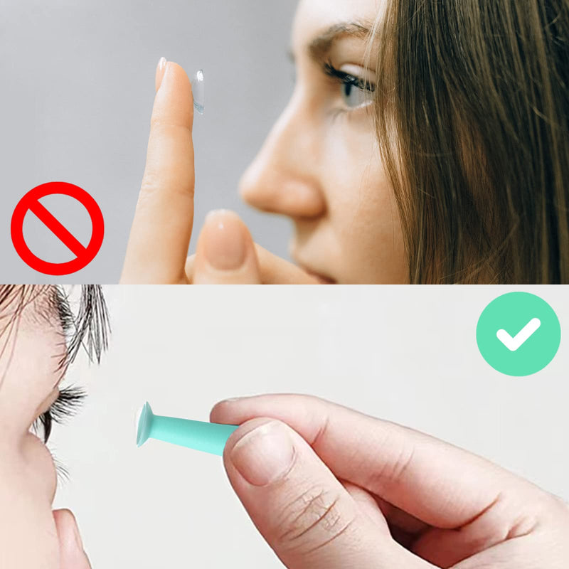 MUDOR Hard Contact Lens Remover, 3 Pieces Scleral and RGP Lens Inserter and Remover Tool, Eye Contact Remover Plunger