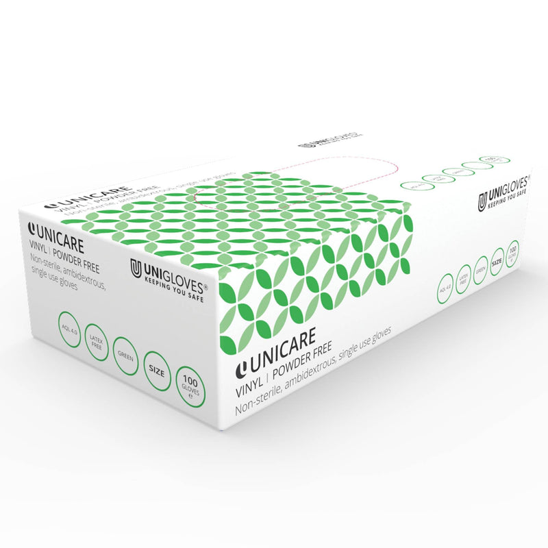 UNIGLOVES Soft Vinyl Disposable Gloves L Green