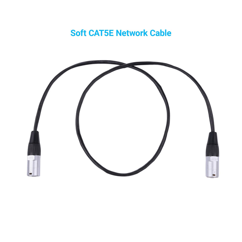 RJ45 CAT5E Ethercon Cable Both Ends with Ethernet Shielded Connectors (Black, 3Feet_5PCS)