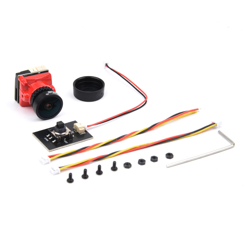 Readytosky 2000TVL FPV Mini Camera 1/1.8 ''inch Starlight 2.1mm Lens 4:3 & 16:9 NTSC & PAL Switchable FPV RC Camera for RC FPV Racing Drone FPV Mista Ratel Camera(Red) Red