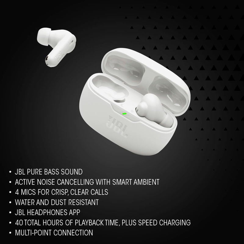 JBL Vibe Beam 2 - Noise Cancelling Earbuds - Black | JBL Pure Bass sound, Active Noise Cancelling with Smart Ambient, 4 mics for crisp, clear calls, Water and dust resistant