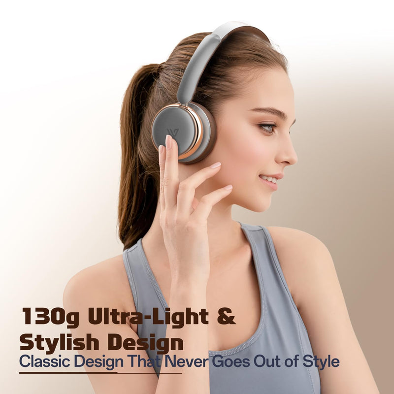 Nova Active Noise Cancelling Headphones, Wireless Over Ear Bluetooth Headphones, Bluetooth 5.4 Wireless Headset with Mic,Hi-Fi Quality Sound 58H Playtime (Sliver) Sliver