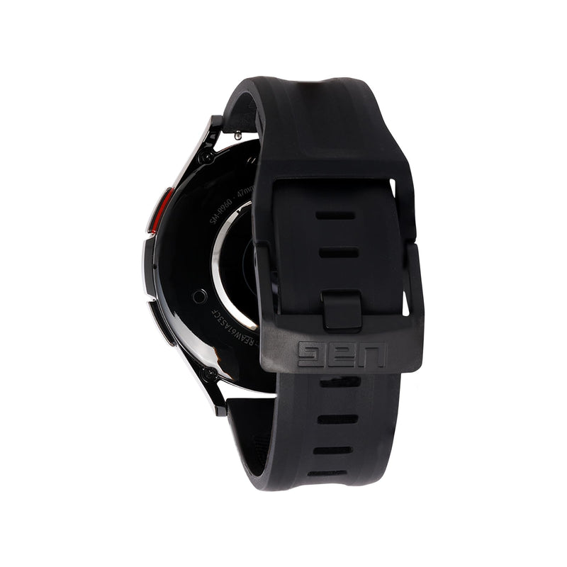 URBAN ARMOR GEAR UAG Compatible with Samsung Galaxy Watch Band Fits 20mm Lug Galaxy Watch 7/6 40/44mm, Watch 6 Classic 43/47mm, Quick Release Soft Silicone Replacement Sport Strap Black