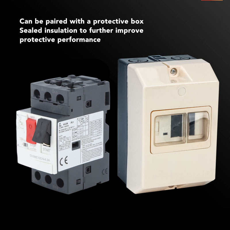Motor Circuit Breaker AC690V Overload Short Circuit Protection Motor Circuit Breaker with 35 mm Guide Rail Mounting (GV2-ME14C 6-10A) GV2-ME14C 6-10A