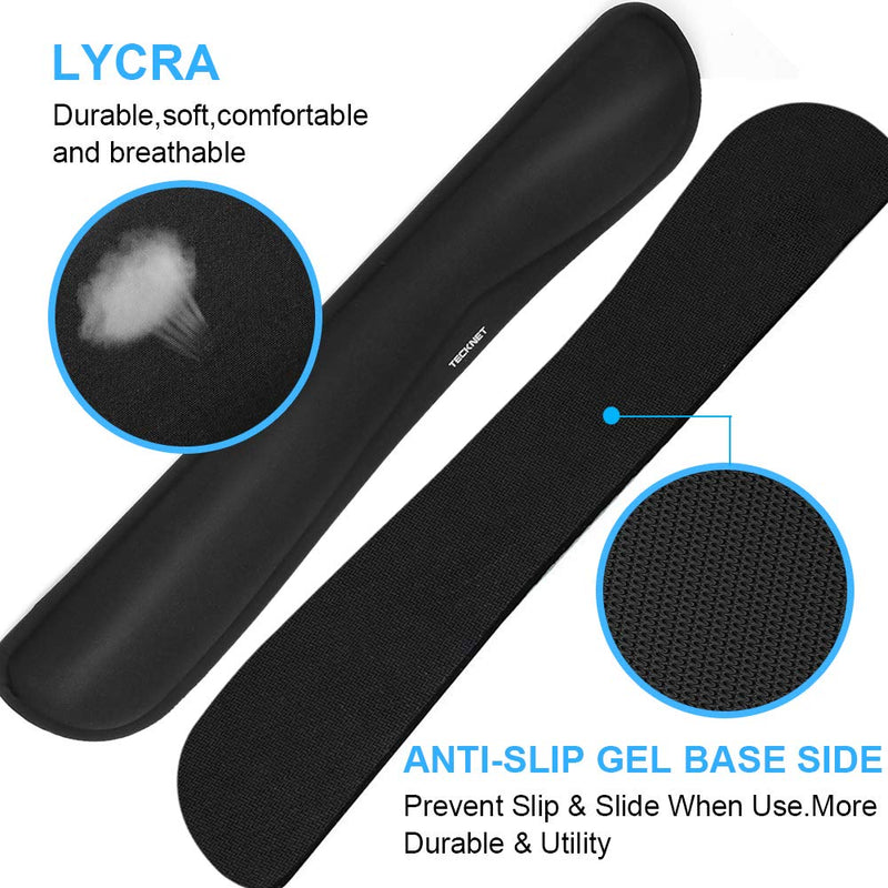 TECKNET Keyboard Wrist Rest and Mouse Pad with Wrist Support, Memory Foam Set for Computer/Laptop/Mac, Lightweight for Easy Typing & Pain Relief Ergonomic Mousepad (Black) Black