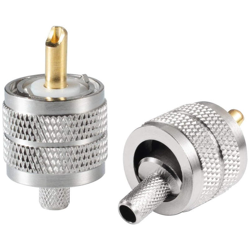 Greluma 6 x UHF PL-259 Male Crimp Coaxial Adapter RF Connector for RG58 / U LMR195 Coaxial Cable Compatible with Amateur Radio
