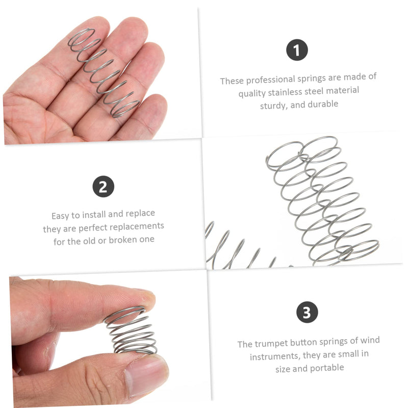 [AUSTRALIA] - Hemoton 3pcs Durable Trumpet Springs Portable Button Spring Replacement for Trumpet Sturdy Convenient Accessories for Wind Instruments 4.9x1.7cm Silver 