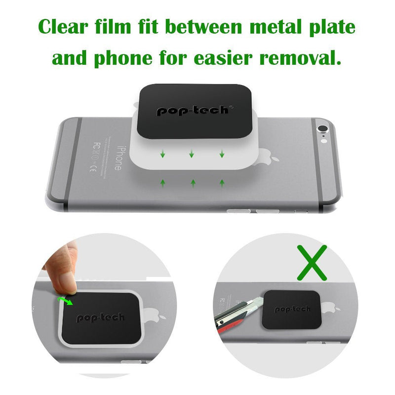 Metal Plate for Phone Magnet, 10 Pack Replacement Magnet Disc Magic Mount Plate with Adhesive Backing for Magnetic Car Holder Cradle Stand (Dashboard/Vent/CD Slot/Windshield)- Rectangle & Round Black