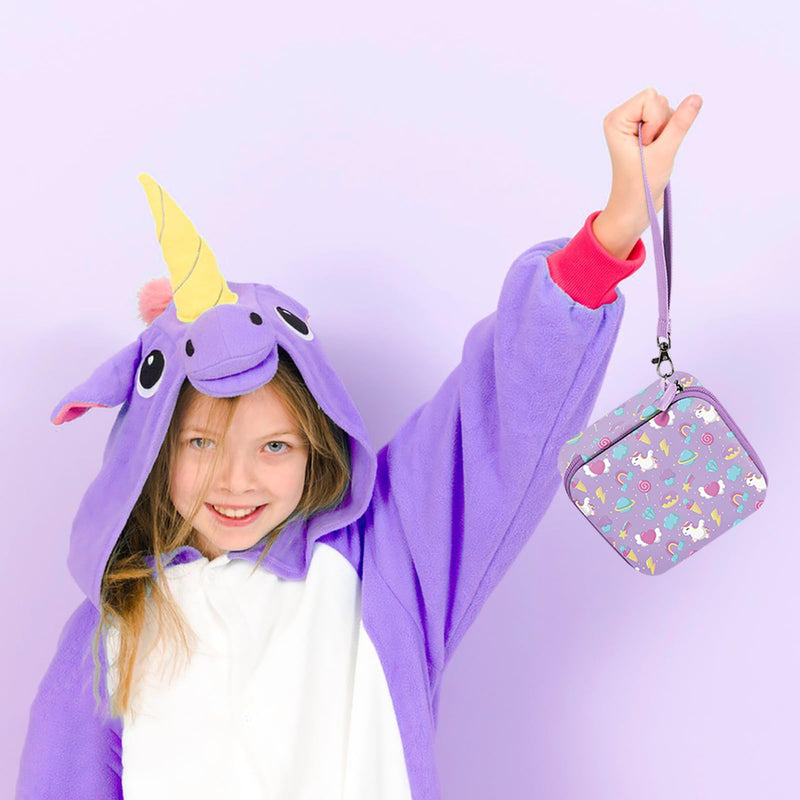 Leayjeen Kids Camera Case Compatible with ESOXOFFORE/Dylanto/GKTZ/HiMont/CAMCLID Kids Camera Instant Print for Holiday Gifts and Birthday Gifts for Kids 3-12 Years Old - Pink Unicorn (Case Only) Purple
