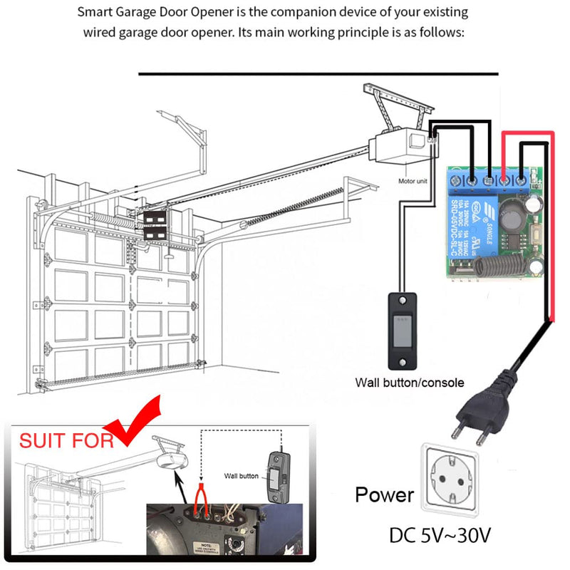 [AUSTRALIA] - DieseRC 5 V - 30 V Radio Remote Switch 1 Channel Radio Control Relay Receiver 12 V 24 V with Transmitter Key Ring Potential-Free Contact Relay Control (1 Receiver and 2 Transmitters) 1 receiver and 2 transmitters 