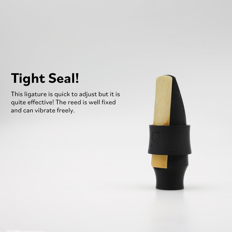Syos Alto Saxophone Ligature Pitch Black, Great Fit for Syos Mouthpieces and Compatible with Alto Sax Rubber Mouthpieces