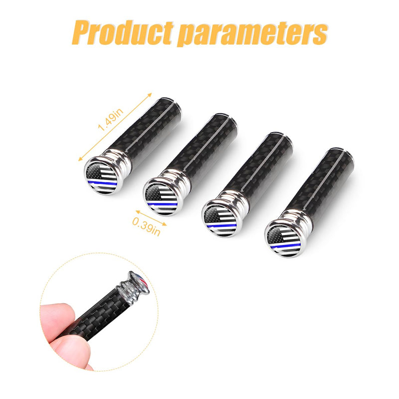 [AUSTRALIA] - Moly Magnolia 4PCS Car Door Lock Knobs, American Flag Carbon Fiber Door Lock Pin Cover, Decorative Modification Door Lock Bolt Pin Cover, Auto Accessories Universal for SUV, Truck, Van (Style C) Blue Flag 