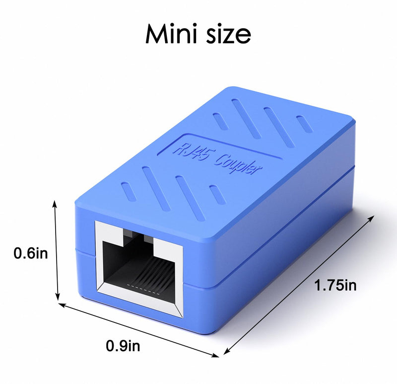 ZUZONG 30 PCS RJ45 Coupler, Ethernet Extender Connector in Line Coupler for Cat8/Cat7/Cat6/Cat5e/Cat5 Ethernet Cable Extender Adapter Female to Female (Blue)