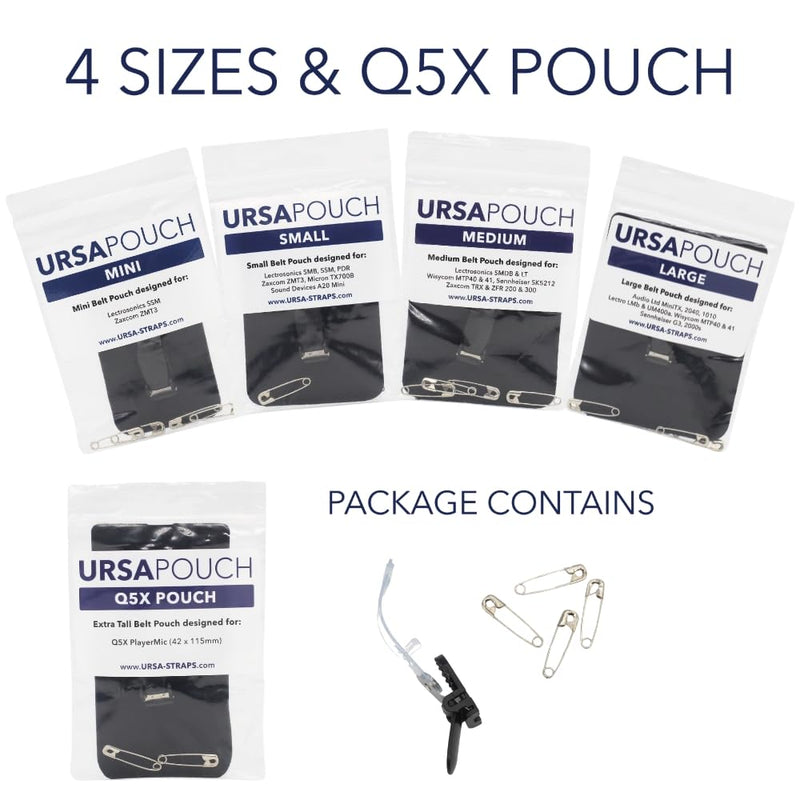 URSA Belt Pouch with Clips - Versatile Rigging for Wireless Transmitters (Black, Mini) Black