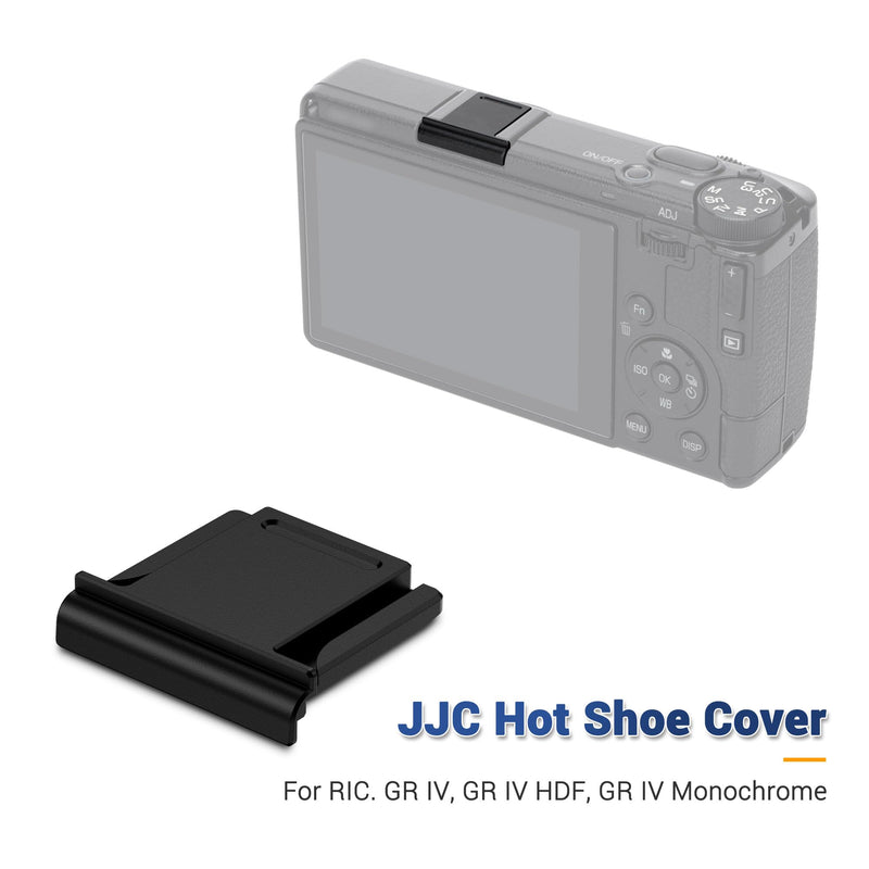 [AUSTRALIA] - JJC GR IV Hot Shoe Cover Cap for Ricoh GR4 GRIV HDF Monochrome Digital Camera, Aluminum Alloy Shoe Mount Protector with Silicone Pad, Replaces Ricoh GK-2, Anti-Scratches & Dustproof-Black Black 