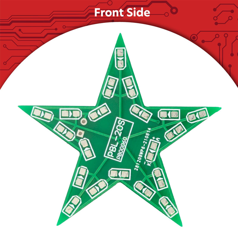 Az Delivery LED Poinsettia Soldering Kit - DIY Electronics Kit for a Star with Red Lighting Effect - Ideal for Mint Learning, Christmas Decoration and Soldering Exercises 1