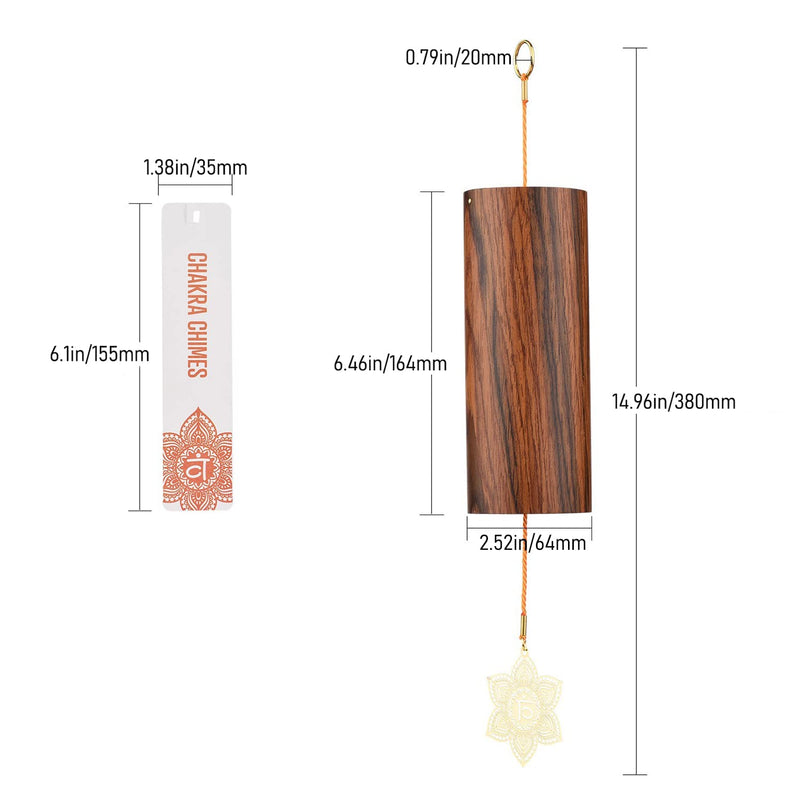 Chakra Chimes Natural Bamboo Wind Chimes Meditation Chord Windchime Wind Bell for Home Decoration Zen Mindfulness Sacral Chakra