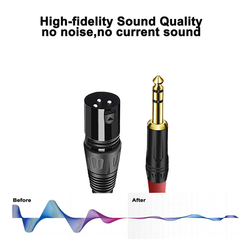 (2PACK/25FT) XLR to 1/4 TRS Stereo Adapter,XLR Male to 1/4 Inch (6.35mm) Stereo Balanced Microphone Stereo Audio Converter AdapterCable 25FT