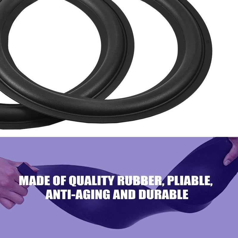 Yoidesu 2pcs Black Color 8 inch Rubber Speaker Surround Rings Replacement Parts for Speaker Repair or DIY,Perforated Rubber Speaker Foam Subwoofer Surround Foam Replacement Parts