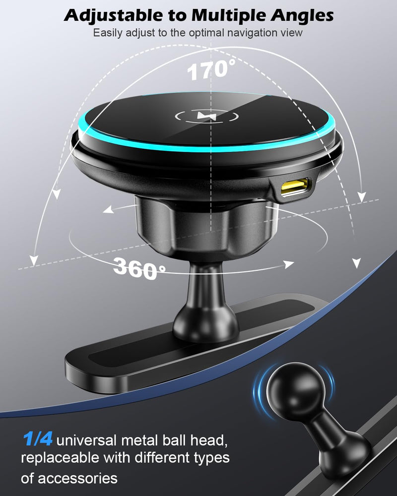 CloudValley 15W Charging for Hyundai Ioniq 5/Ioniq 9 Phone Mount, Magnetically Attaches to Metal Dashboard Phone Holder for 2022-2025 Ioniq5 2026 Ioniq 9, 2024-2025 Sonata Kona & 2025-2026 Tucson Wireless Charging