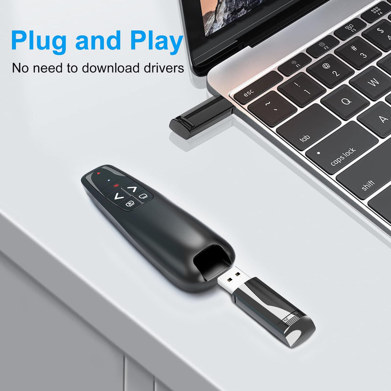 Presentation Clickers for PowerPoint, Clicker for Laptop Presentations Remote, USB Wireless Presenter Remote, Power Point Remote Clicker for Computer/Mac/PPT/Google Slide Advancer 1 Unit